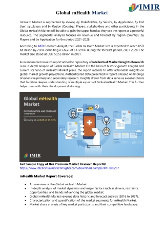Demand of mHealth Market is Growing and size stood at USD 50.53 Billion in 2021