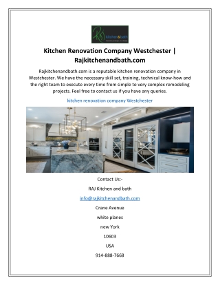 Kitchen Renovation Company Westchester  Rajkitchenandbath.com