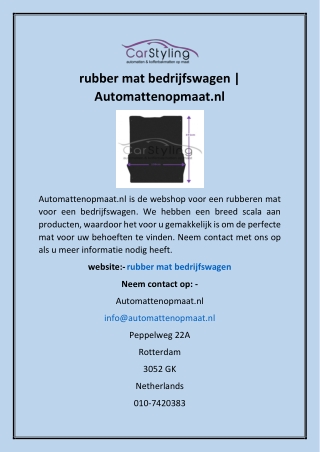 rubber mat bedrijfswagen | Automattenopmaat.nl