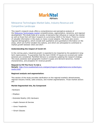 Metaverse Market Size, Share and Trends| Forecast 2027