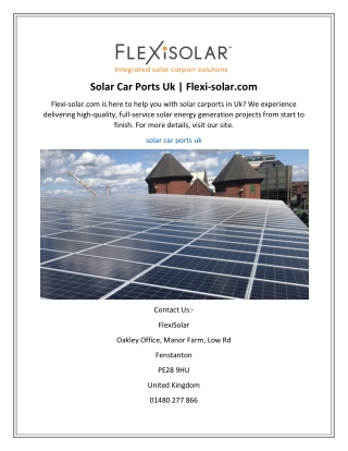 Solar Car Ports Uk  Flexi-solar.com