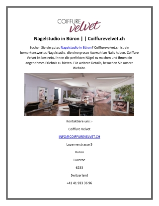 Nagelstudio in Büron  Coiffurevelvet.ch