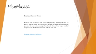 Thrusting Vibrator for Women   Miamaxx.com.au