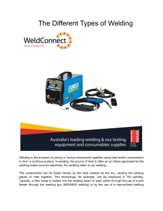 The Different Types of Welding