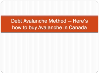 Debt Avalanche Method — Here’s how to buy Avalanche in Canada