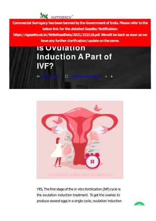 Is Ovulation Induction A Part of IVF