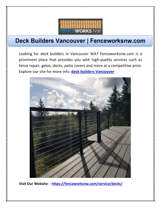 Deck Builders Vancouver | Fenceworksnw.com