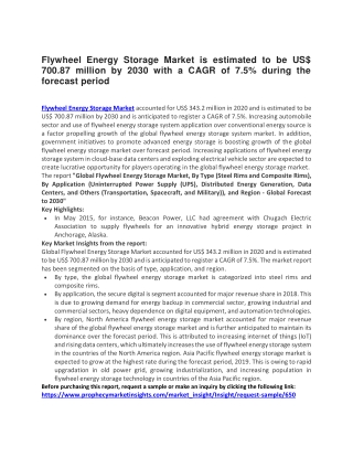 Flywheel Energy Storage Market