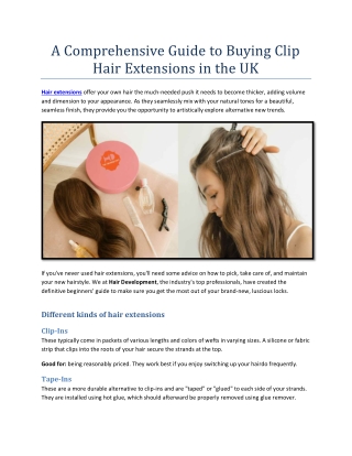 A Comprehensive Guide to Buying Hair Extensions in the UK