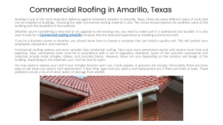 Commercial Roofing in Amarillo, Texas