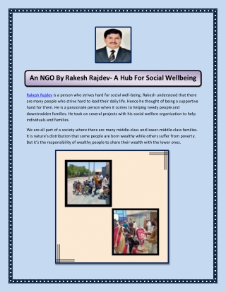 An NGO By Rakesh Rajdev- A Hub For Social Wellbeing