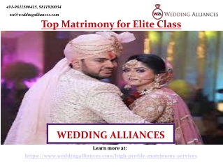 Top Matrimony for Elite Class Families