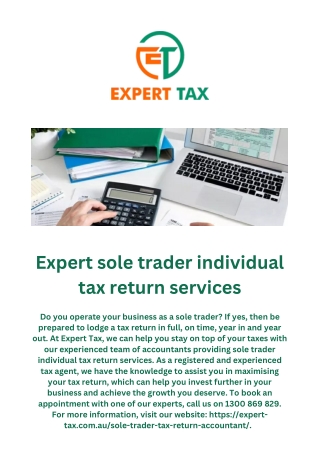 Expert sole trader individual tax return services