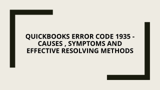 Do You Want Latest Fixation Methods for QuickBooks Payroll Error 1935