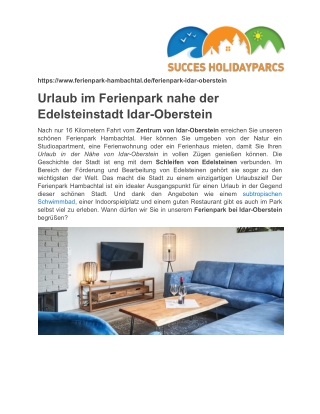 Urlaub im Ferienpark nahe der Edelsteinstadt Idar-Oberstein