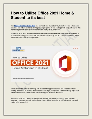 How to Utilize Office 2021 Home & Student to its best