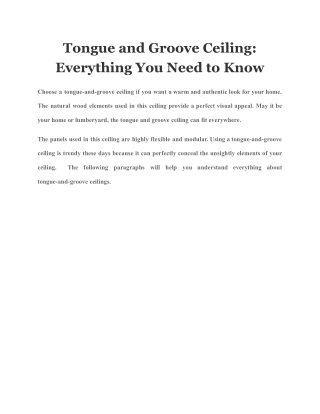Tongue and Groove Ceiling: Everything You Need to Know