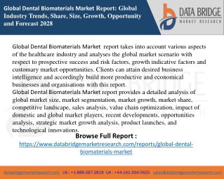 Dental Biomaterials Market