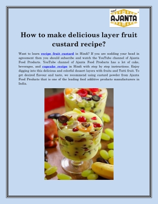 Recipe fruit custard