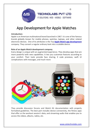 App Development for Apple Watches