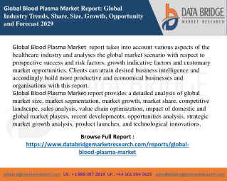 Blood Plasma Market  report