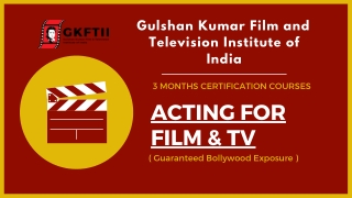Acting for Film & TV -  3 Months Certification courses