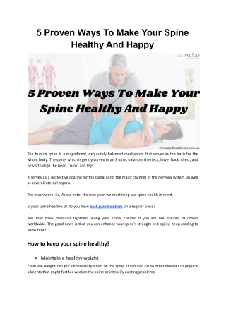 5 Proven Ways To Make Your Spine Healthy And Happy