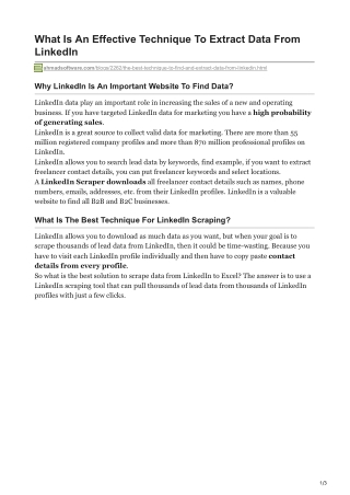 What Is An Effective Technique To Extract Data From LinkedIn