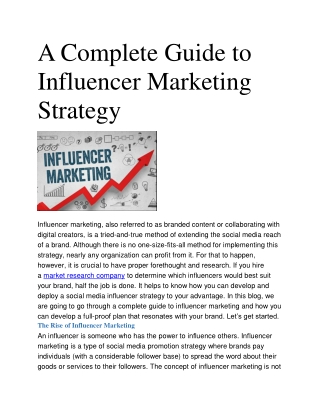 A Complete Guide to Influencer Marketing Strategy