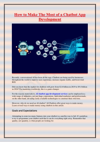 How to Make The Most of a Chatbot App Development
