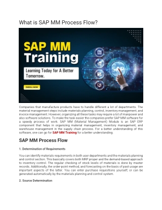 What is SAP MM Process Flow?
