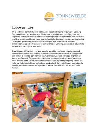 Zonneweelde - Lodge aan zee