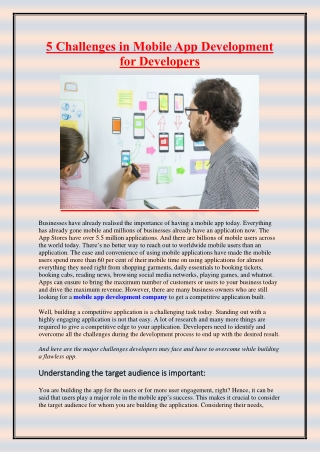5 Challenges in Mobile App Development for Developers