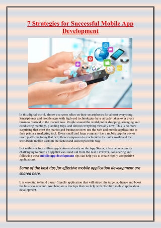 7 Strategies for Successful Mobile App Development
