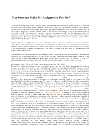 make my assignment