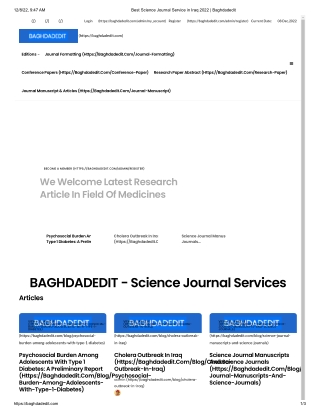 Best Scientific Academic Articles in Iraq