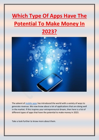 Which Type Of Apps Have The Potential To Make Money In 2023