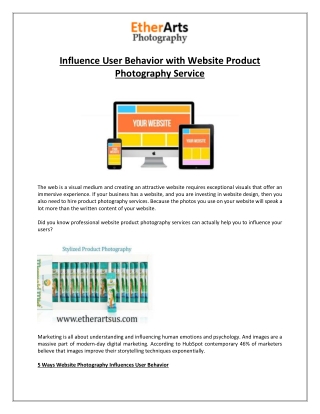 Influence User Behavior with Website Product Photography Service