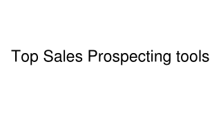 Top Sales Prospecting tools