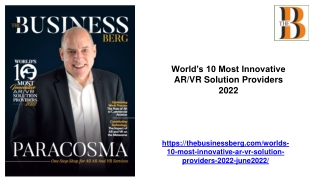 World’s 10 Most Innovative AR_VR Solution Providers 2022