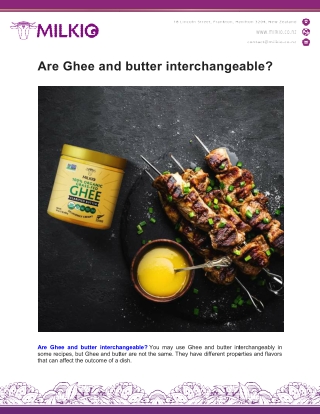 are ghee and butter interchangeable