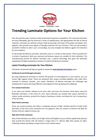 Trending Laminate Options for Your Kitchen