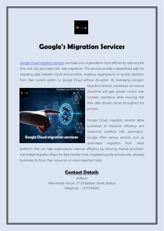 Google Cloud migration services