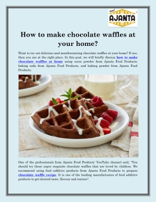 Chocolate waffle recipe 