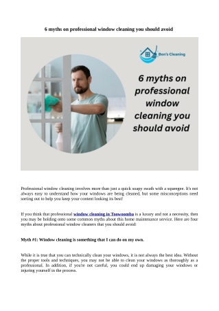 6 myths on professional window cleaning you should avoid