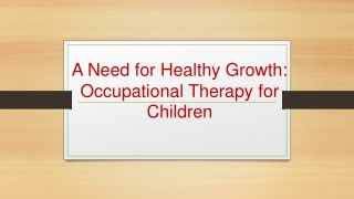 A Need for Healthy Growth
