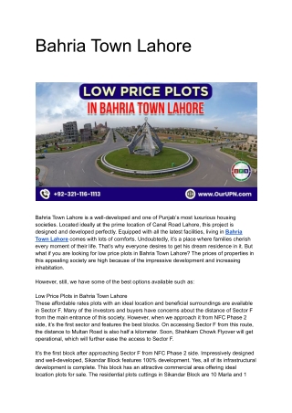 Bahria Town Lahore