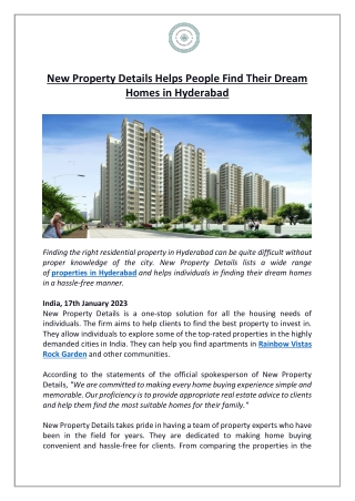 New Property Details Helps People Find Their Dream Homes in Hyderabad