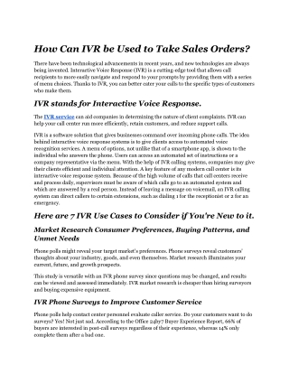 How can IVR be used to take sales orders_.docx