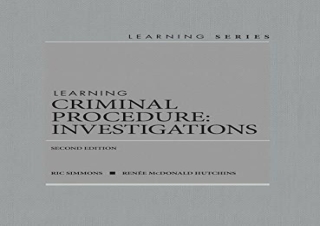 download free [pdf] Learning Criminal Procedure: Investigations (Learning Series